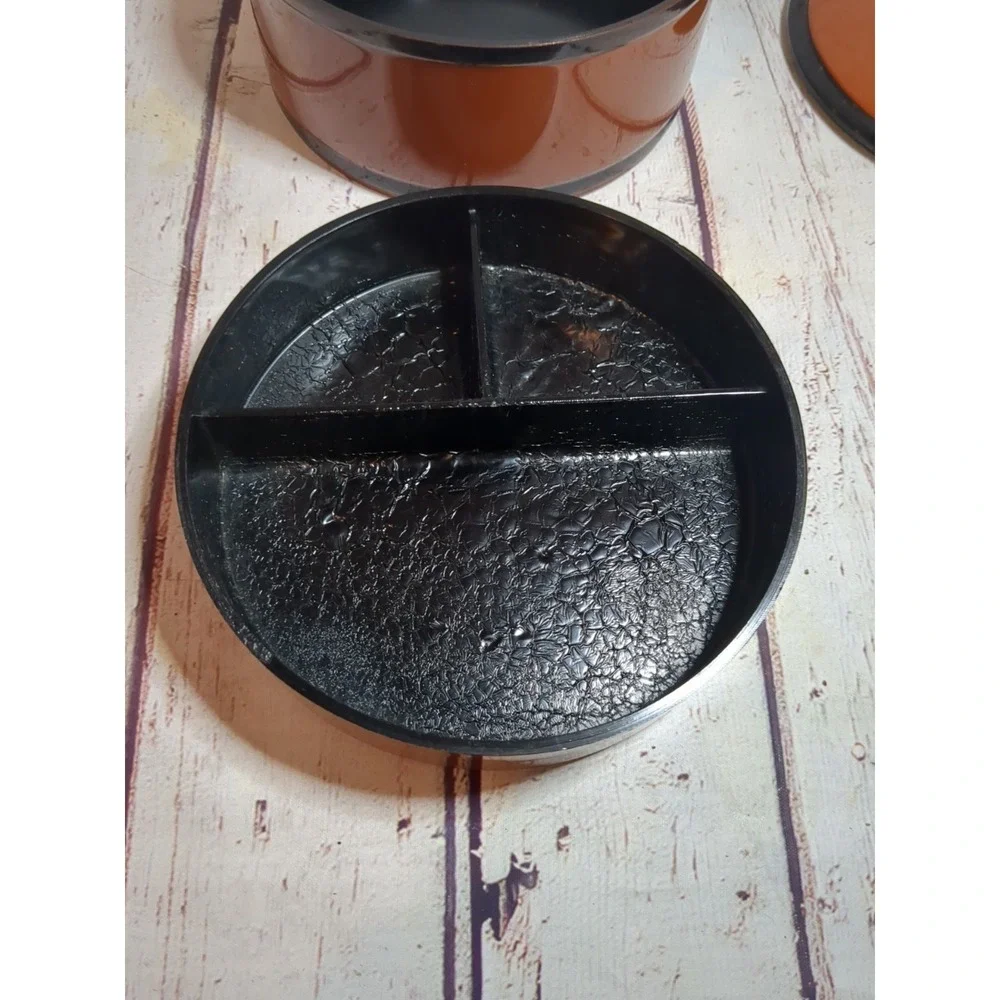 Japanese Stacking Vanity Trinket Box Unpainted Plastic Laquerware‎ Simple